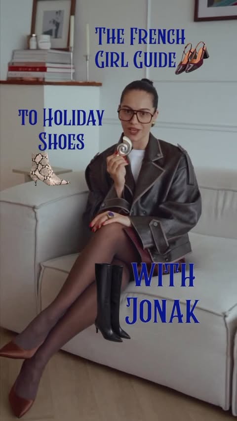 Instagram post by @yevtopyer for Jonak. Caption reads: THE FRENCH GIRL GUIDE TO HOLIDAY SHOES. 
Looking....