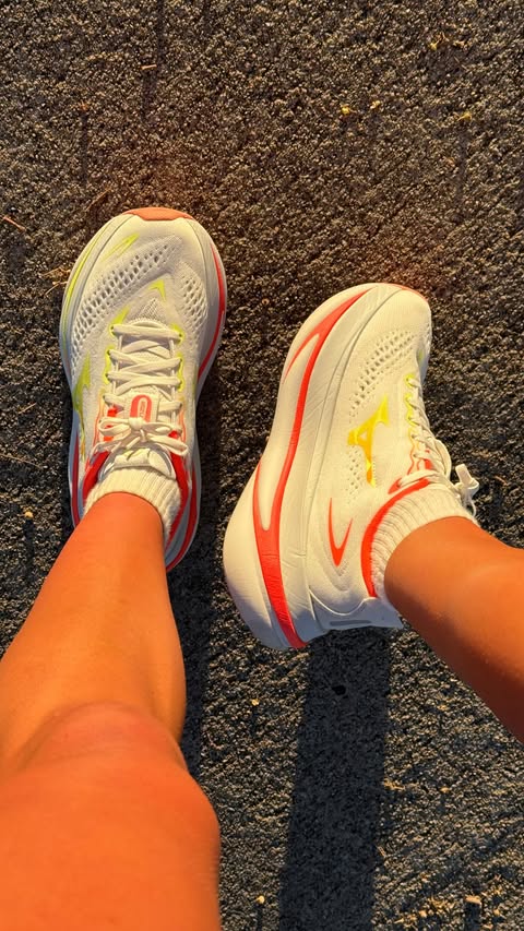 Instagram post by @paigevickery_fitness for Mizuno. Caption reads: Testing out the new MIZUNO Sky Prime 👟✨ LOVE the....