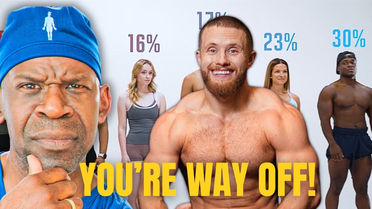 YouTube post by @ChrisRaynorMD for vidIQ. Caption reads: BODY FAT Myths BUSTED — Surgeon's CONTROVERSIAL....