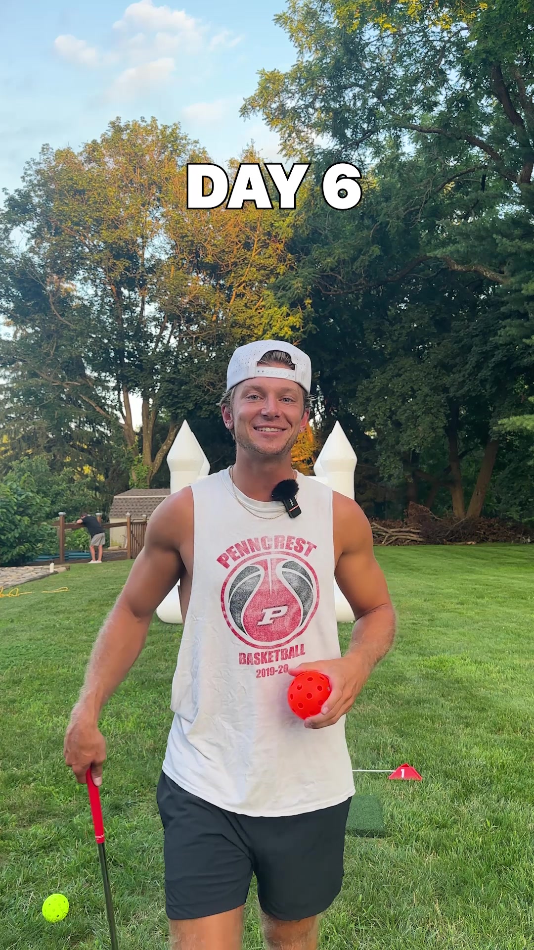 TikTok post by @joeycairy6 for Bucketgolf Game. Caption reads: Day 6!! I am dialed in after this one. @BucketGolf....