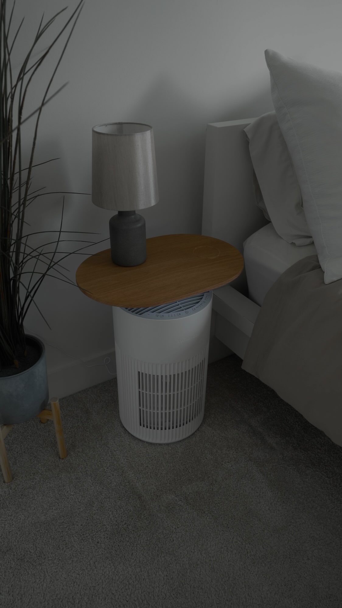 Instagram post by @danemcbeth for SwitchBot. Caption reads: @theswitchbot Air Purifier Table is the Ultimate....