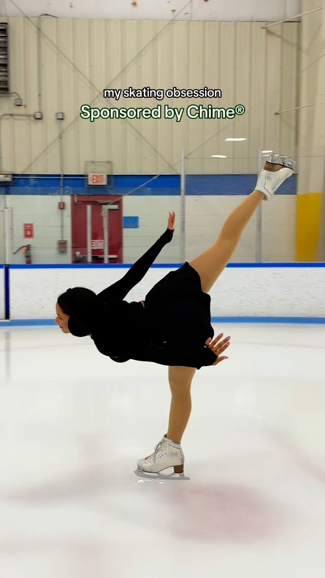 Instagram post by @sophia.lazuli for Chime. Caption reads: Figure skating is one of the most magical sports,....