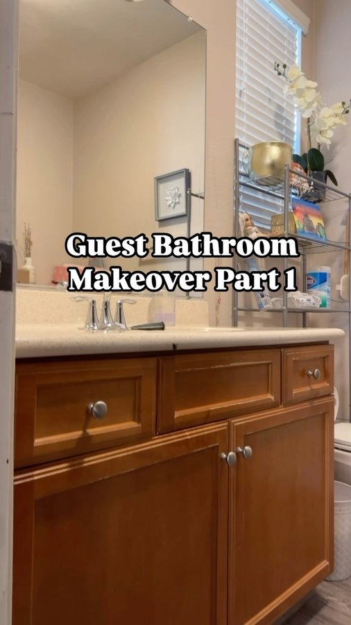 Instagram post by @gadouryrestoration for Beyond Paint. Caption reads: [...] this bathroom vanity was so easy with....