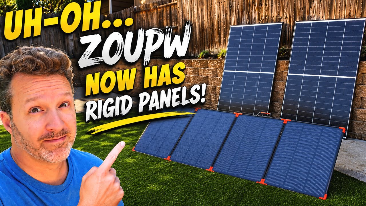 YouTube post by @johnnysweekends for PartnerBoost. Caption reads: ZOUPW Has Rigid Solar Panels- And They Are Good!.