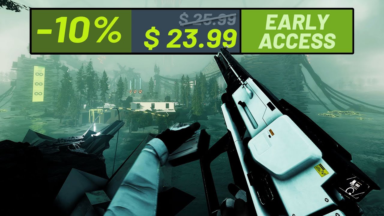 YouTube post by @BigfryTV for Humble Bundle. Caption reads: Best Indie FPS on Steam this Summer?.