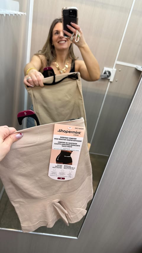 Instagram post by @tinytrendsbyma for Shapermint. Caption reads: [...] style is a good base layer—and these....