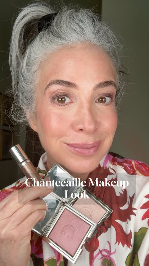 Instagram post by @silverliberation for Grande Cosmetics. Caption reads: Trying a few new Chantecaille products today and....