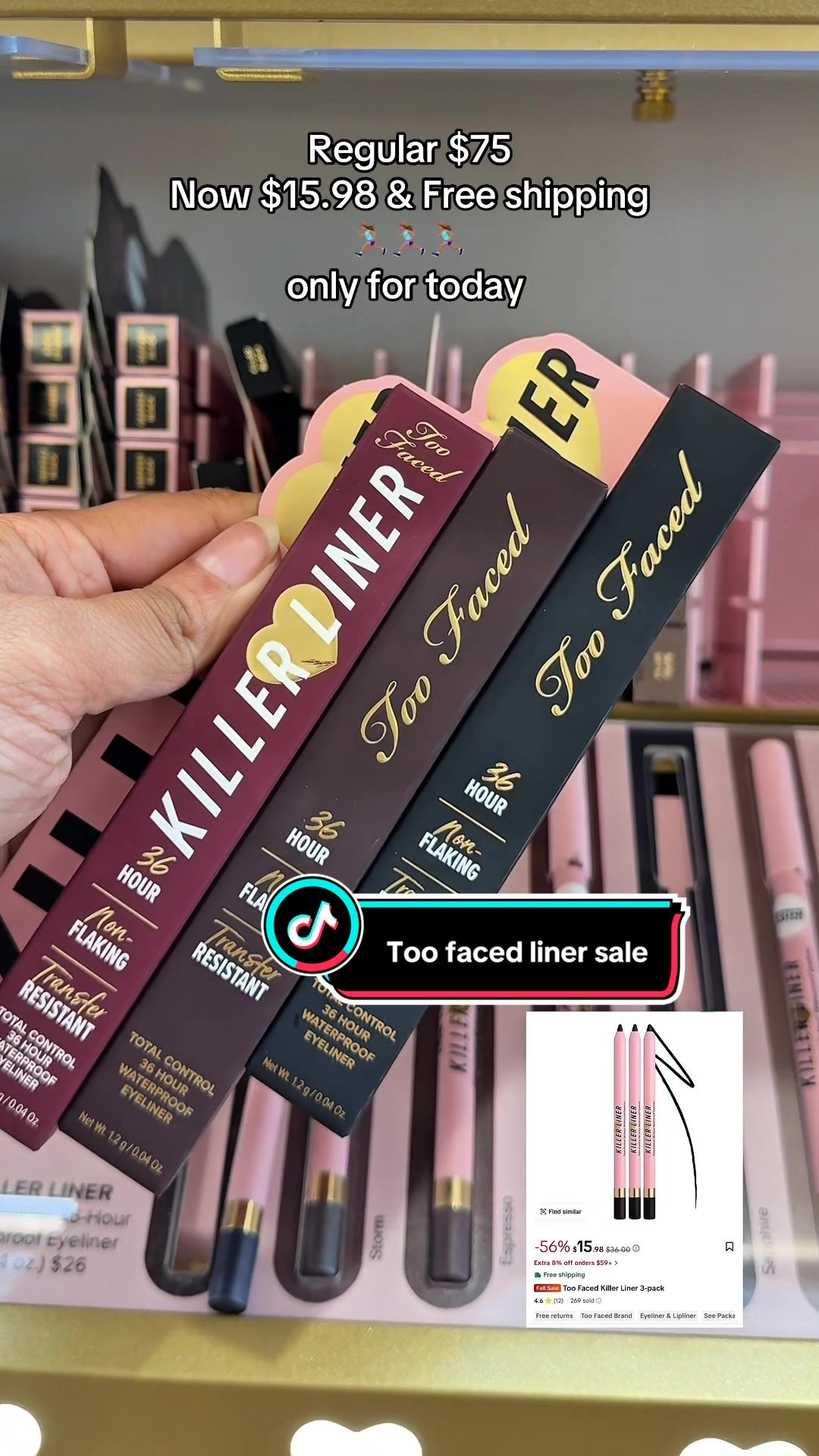 TikTok post by @tamsmakeuproom for HSN. Caption reads: Don’t walk, RUNNN🏃🏽‍♀️ This deal gonna end....