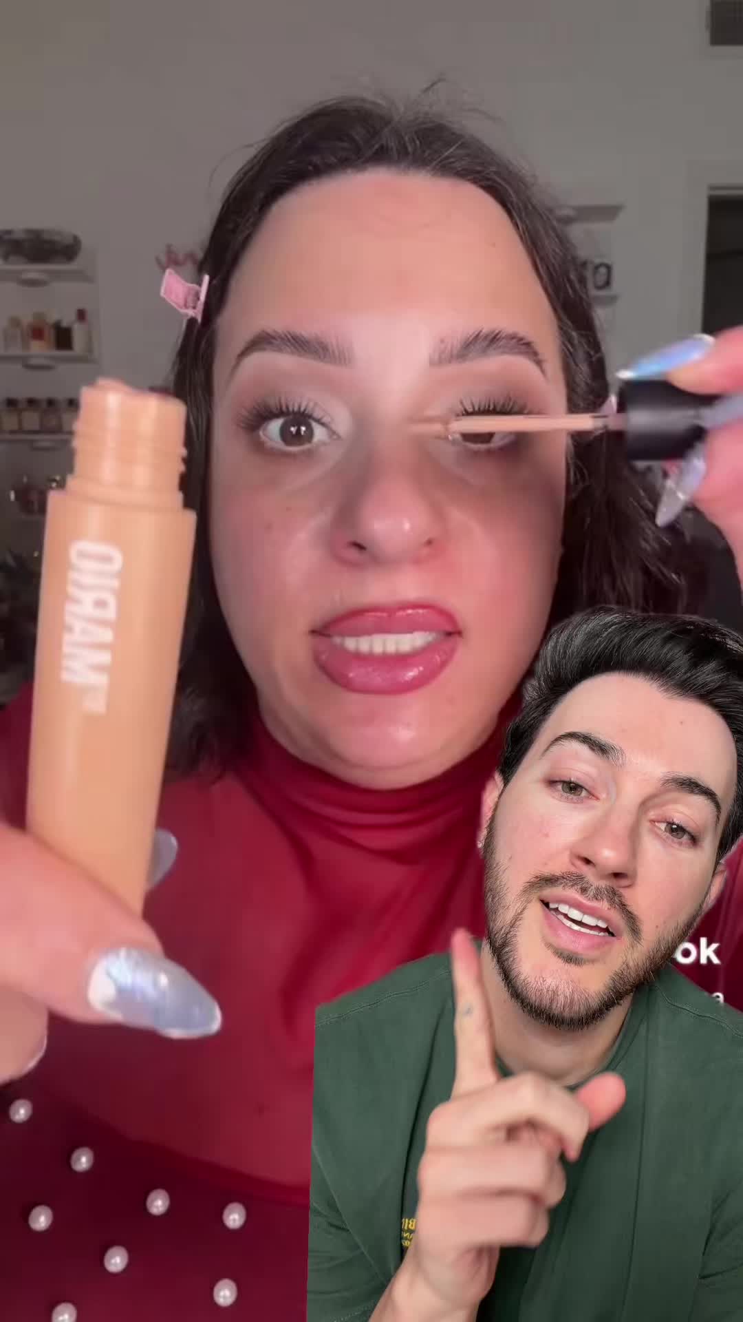 TikTok post by @mannymua733 for MAKEUP BY MARIO. Caption reads: new makeup hack unlocked for me thank you....