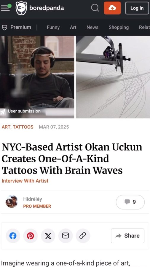 Instagram post by @okanuckun for Bored Panda. Caption reads: I had an interview with the brainwave project....