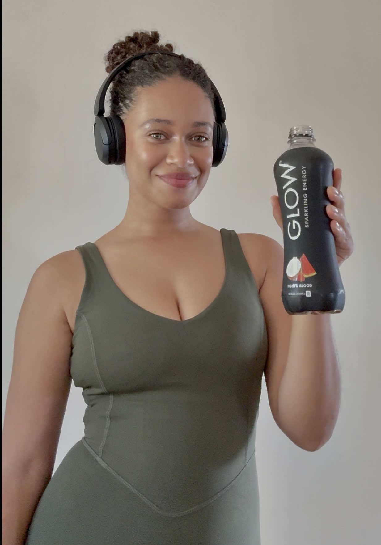 TikTok post by @themiaotero for GLOW Beverages. Caption reads: [...] our daughter, so we take turns! @GLOW....