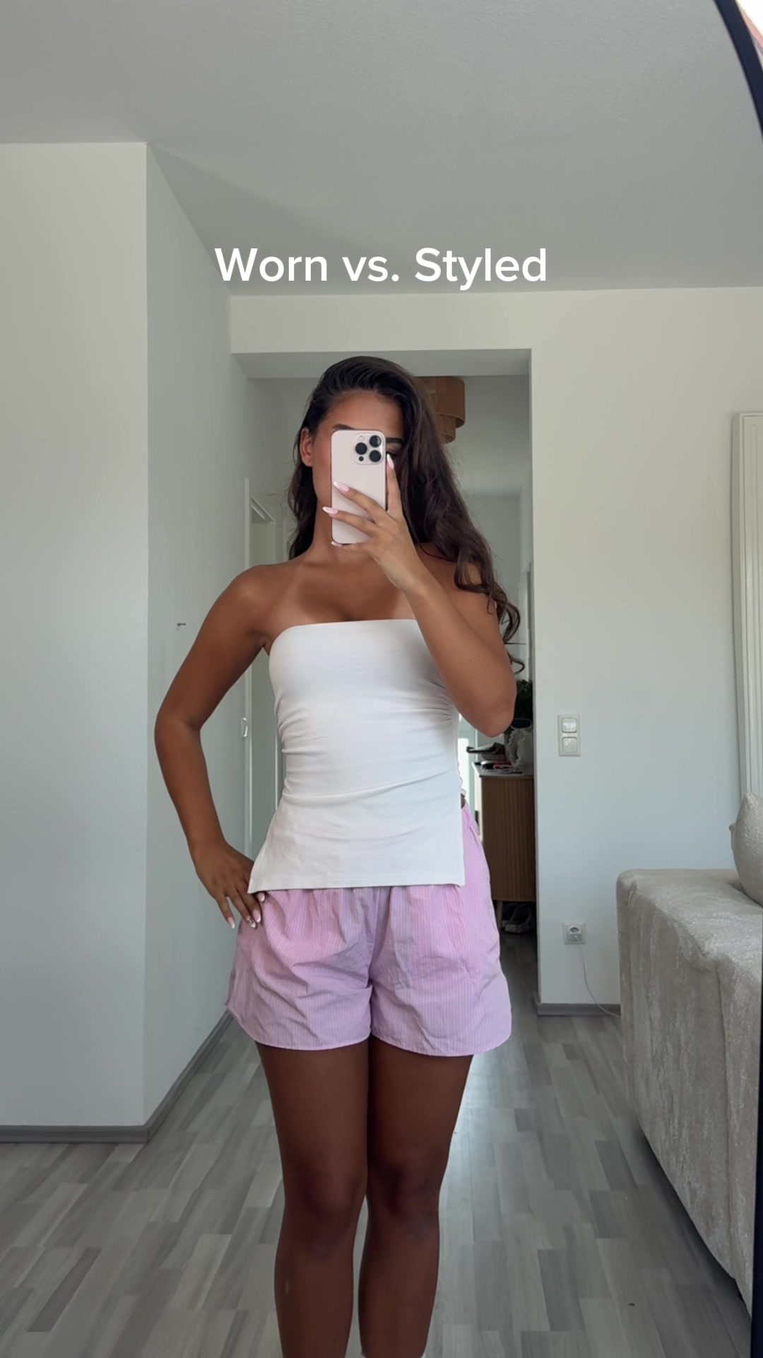 TikTok post by @destinamelihay for PURELEI. Caption reads: anzeige🤍Kommentiert euer fav Outfit (1-5)✨Worn....