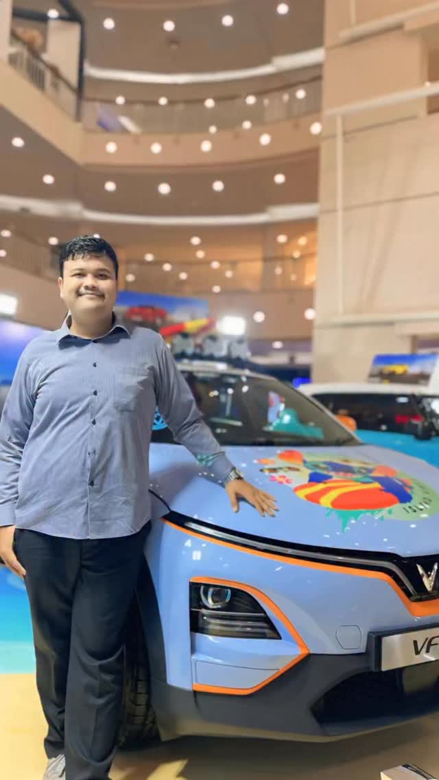 Instagram post by @rzkydhrmwn for VinFast Vietnam. Caption reads: Jatuh hati sama VinFast VF 6 sejak GIIAS kemarin…....