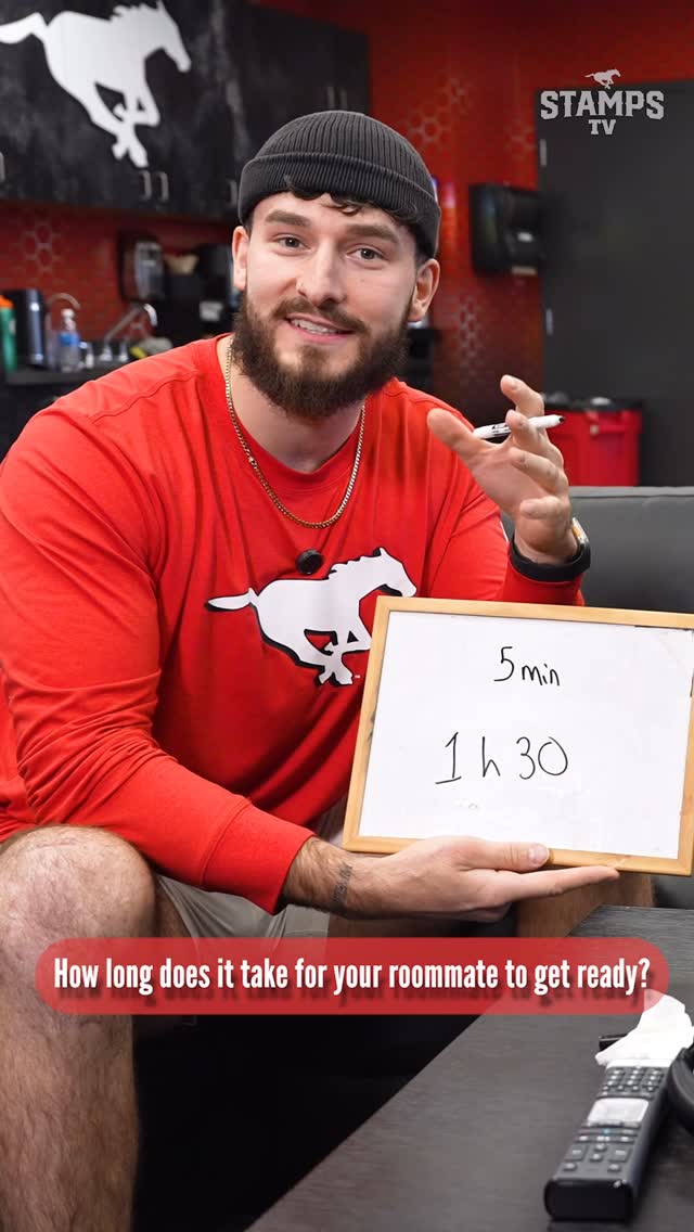 Instagram post by @calstampeders for The Brick. Caption reads: Kaylyn St-Cyr and Nicky Farinaccio put their....