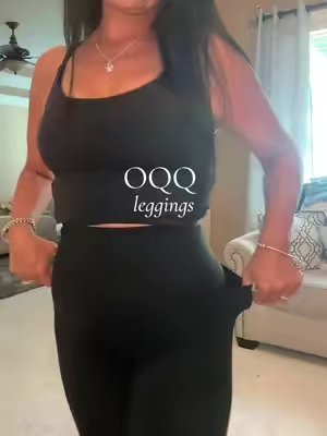 TikTok post by @nancyg4040 for OQQ. Caption reads: [...] #tummycontrolleggings #oqqsports #musthaves.