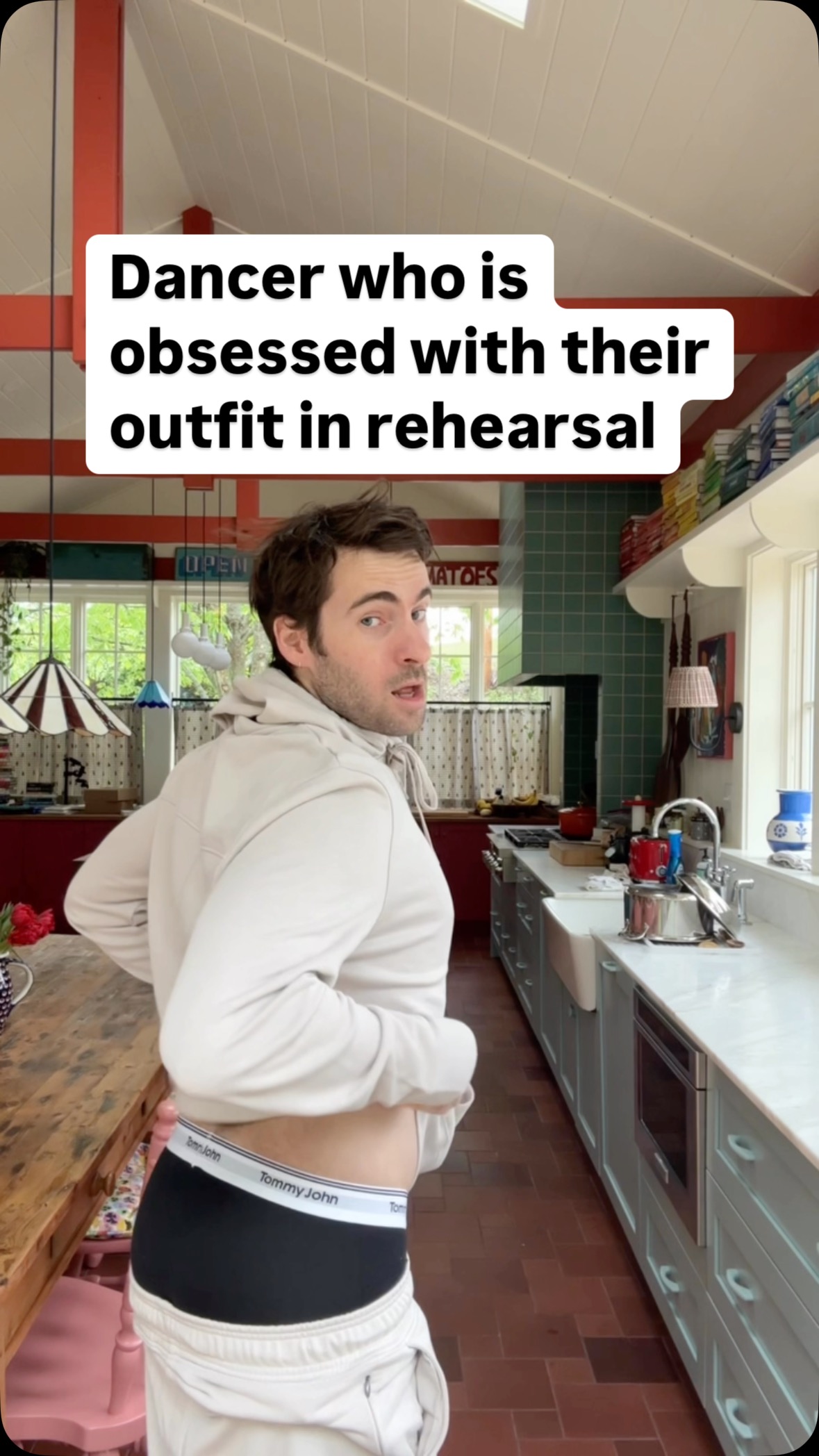 Instagram post by @gus.heagerty for Tommy John. Caption reads: I don't even have to warm up when I'm wearing my....