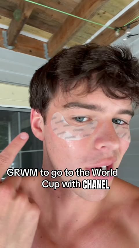 Instagram post by @patrick.oatman for CHANEL. Caption reads: GRWM to go to the WORLD CUP with @chanel.beauty....