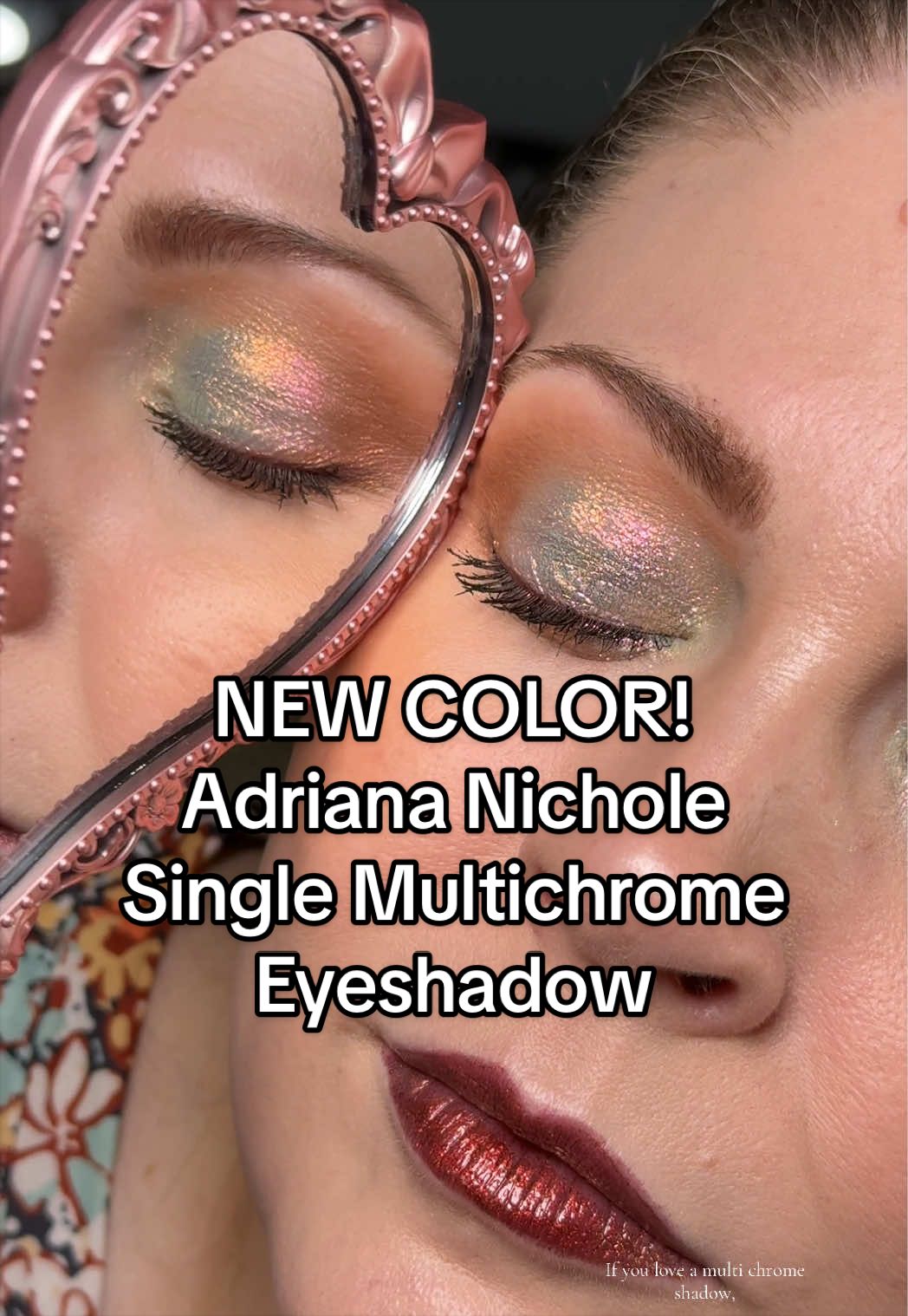 TikTok post by an influencer for Adriana Nichole Cosmetics. Caption reads: [...] shadow in town from @Adriana Nichole....