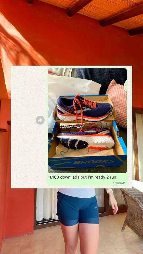 Instagram post by @runswithemily for Brooks Running. Caption reads: [...] half marathon race in 2019 I wore....