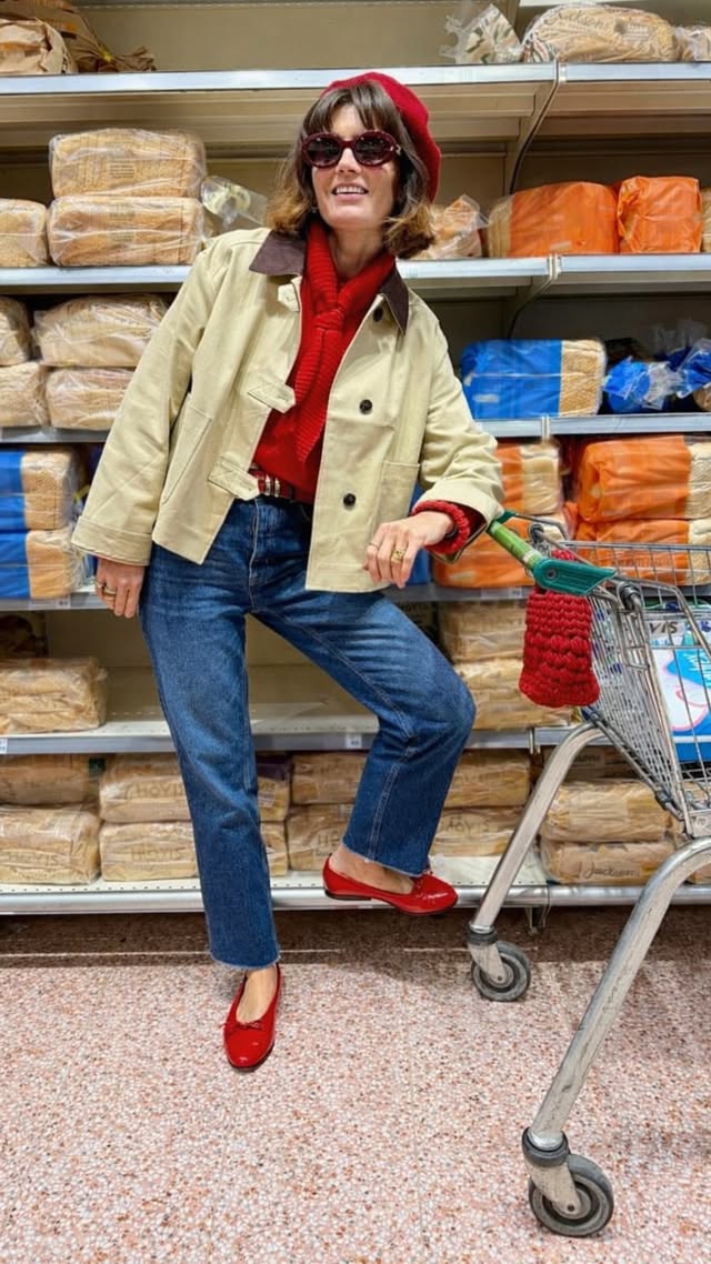 Instagram post by @sarah.corbettwinder for John Lewis. Caption reads: [...] the same fab straight leg jean👖And?....