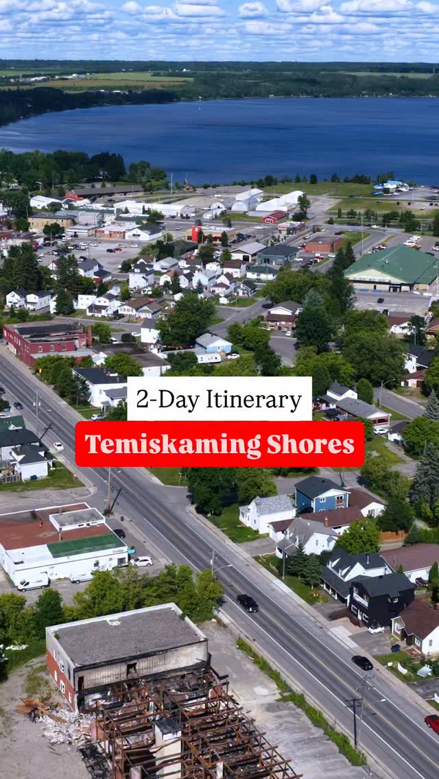 Instagram post by @neontario for Destination Ontario. Caption reads: ✨2-Day Itinerary to Temiskaming Shores✨ SERIES:....