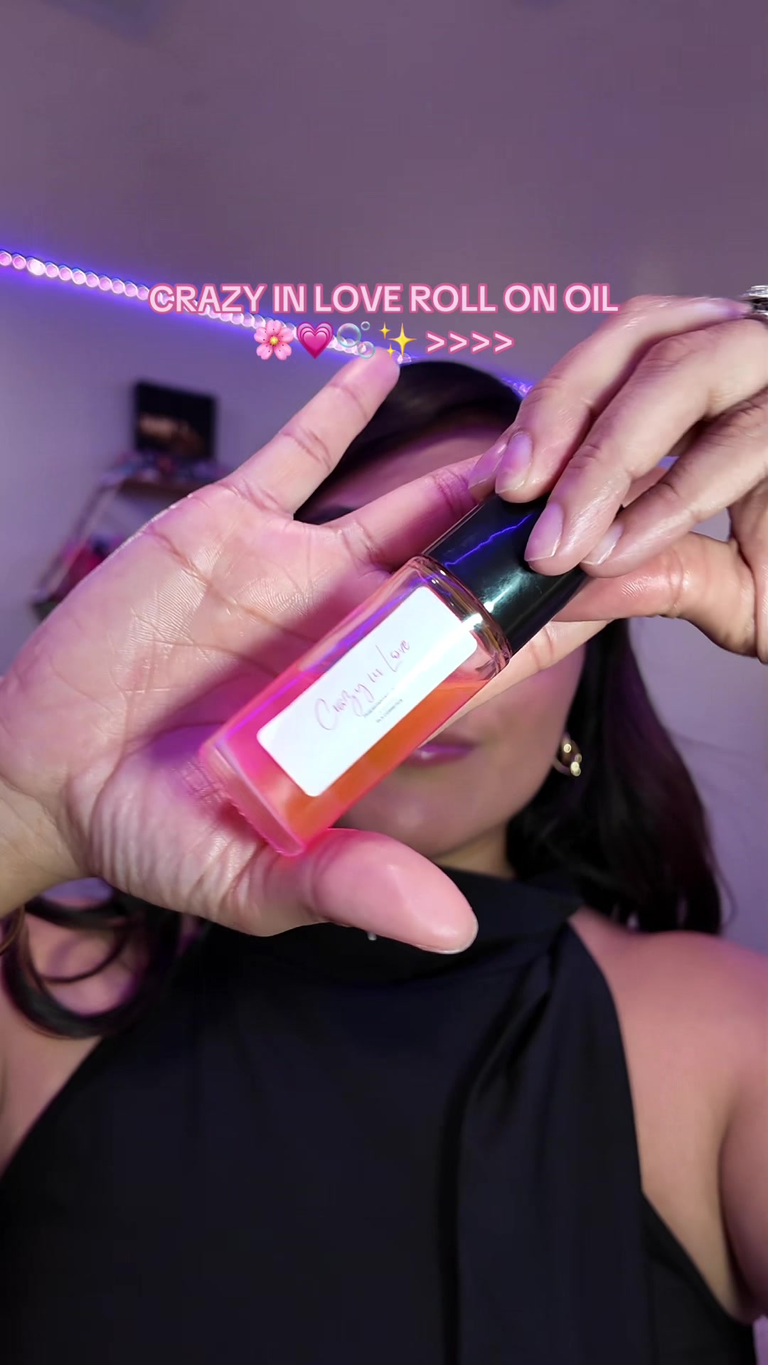 TikTok post by @yazrdz153 for DLA Cosmetics. Caption reads: [...] 💖💖 #pheromoneperfume #perfumeoil....