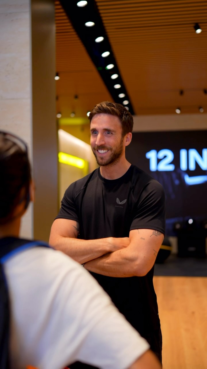 Instagram post by @london_fitness_guy for Technogym. Caption reads: I’ve been teaching classes and group fitness for....