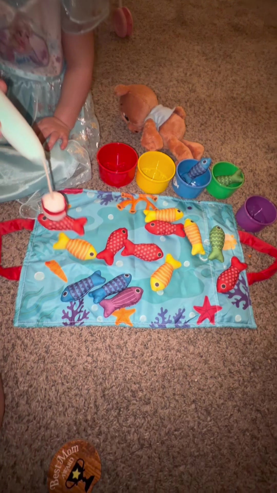 TikTok post by @alyviamakiah for Hahaland. Caption reads: [...] and teaches colors and counting 🎣 @Hahaland....