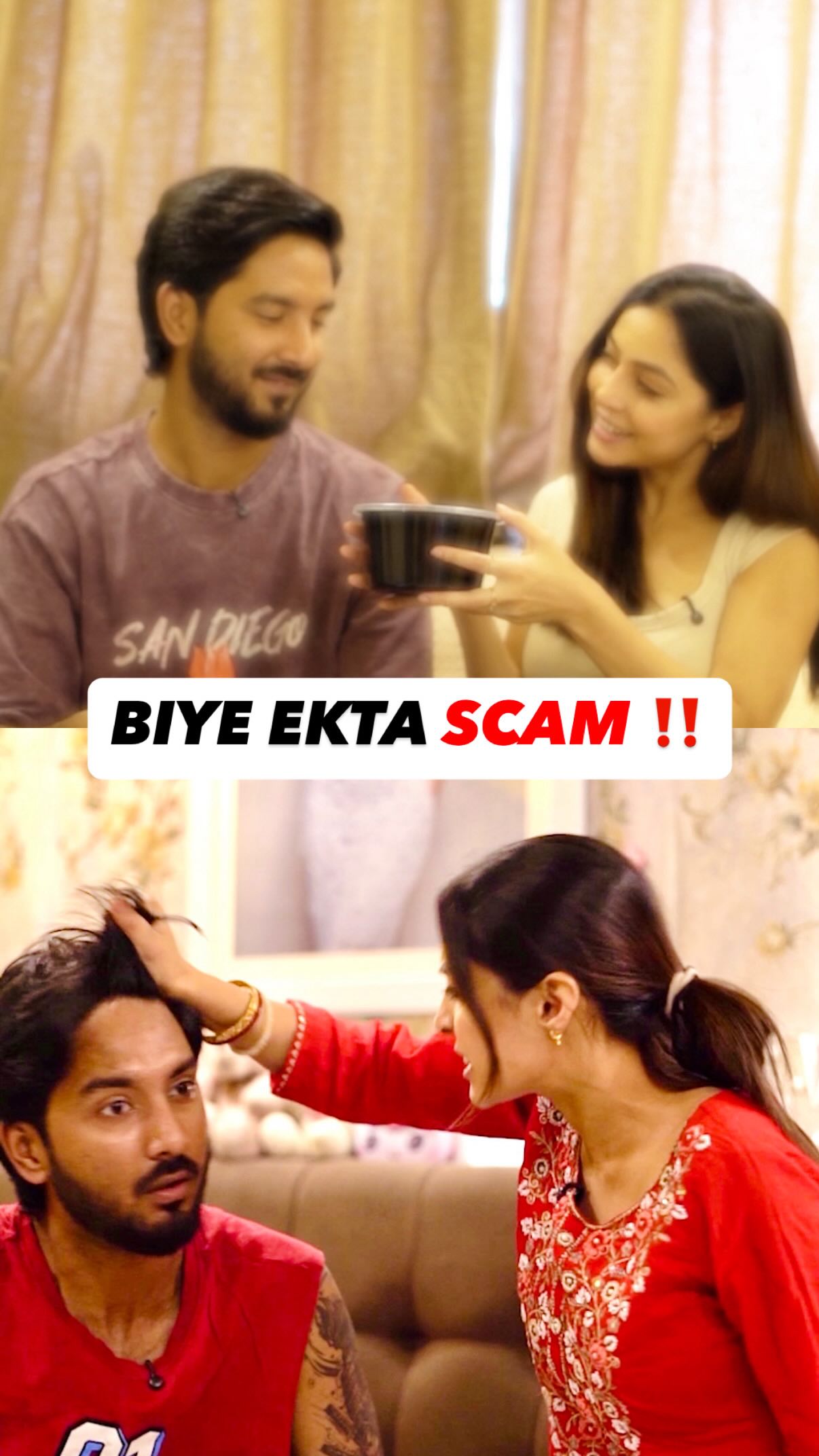 Instagram post by @mukulkumaarjana for Airtel. Caption reads: #Ad Before Marriage VS After Marriage😢

#Airtel....