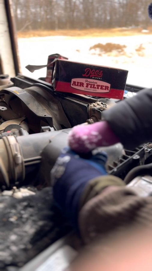 Instagram post by @thebasicranchmom for Doc's Diesel. Caption reads: Saturday’s are for the cows and the kids and the....