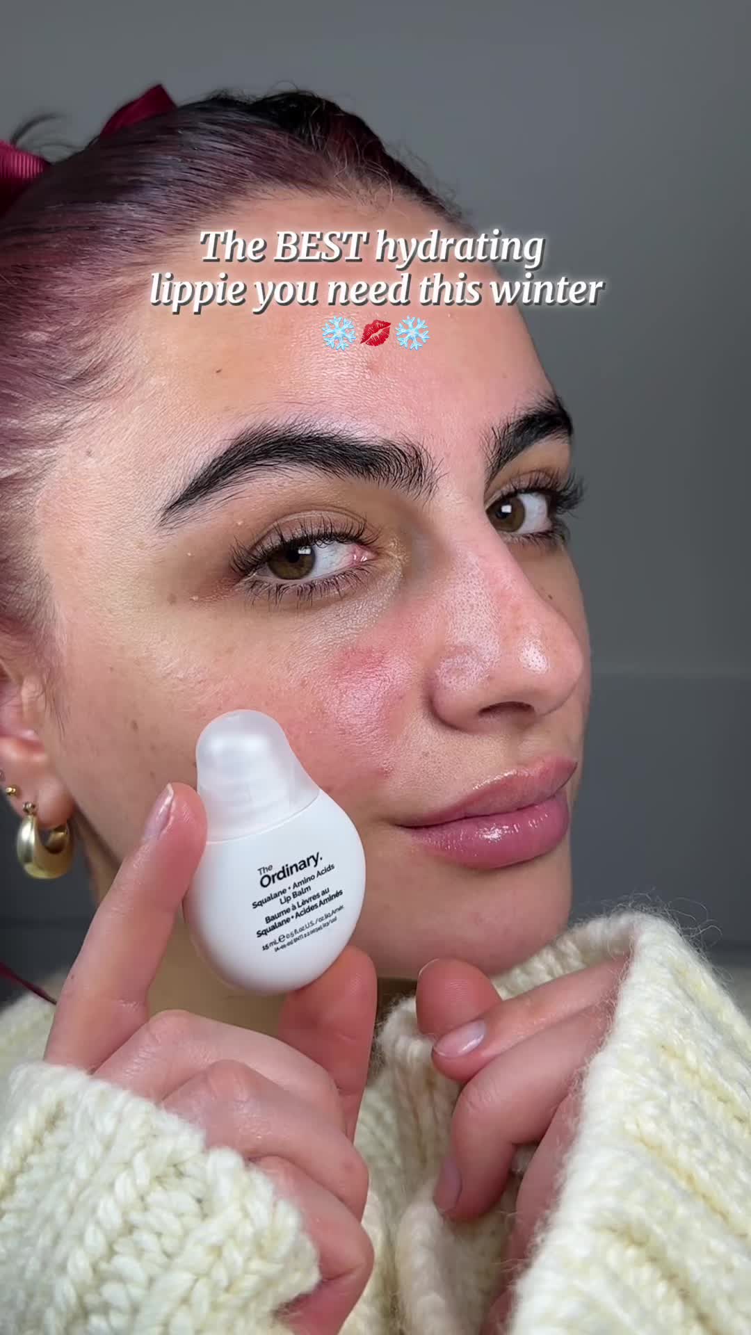 TikTok post by @likakiesow for DECIEM. Caption reads: [...] Your winter lip care must-have 💋 ❄️ @DECIEM....