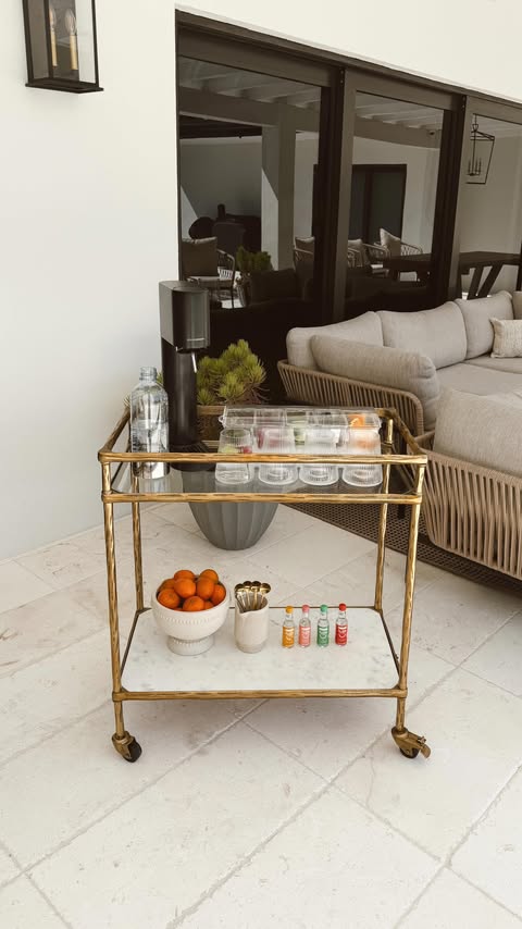 Instagram post by @jensgatheringnest for SodaStream. Caption reads: [...] up a little bar cart with your @sodastream....