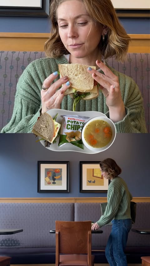 Instagram post by @victoriamorse for Panera Bread. Caption reads: [...] with me to have a slow lunch break 🥪....