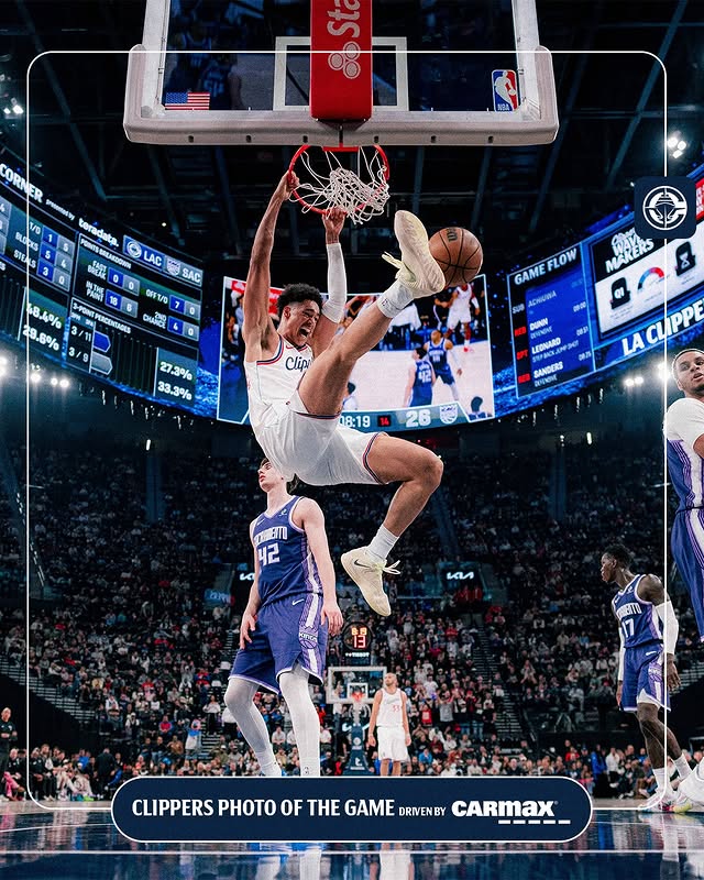 Instagram post by @laclippers for CarMax. Caption reads: [...] YAN ‼️ 📸 Photo of the Game driven by....