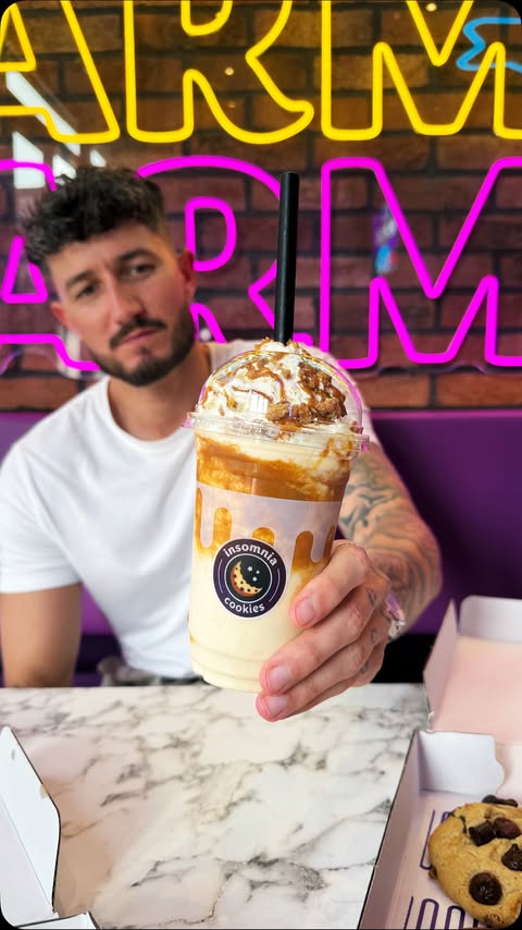 Instagram post by @sheffieldfoodies for Insomnia Cookies. Caption reads: [...] fix we didn’t know we needed… at....