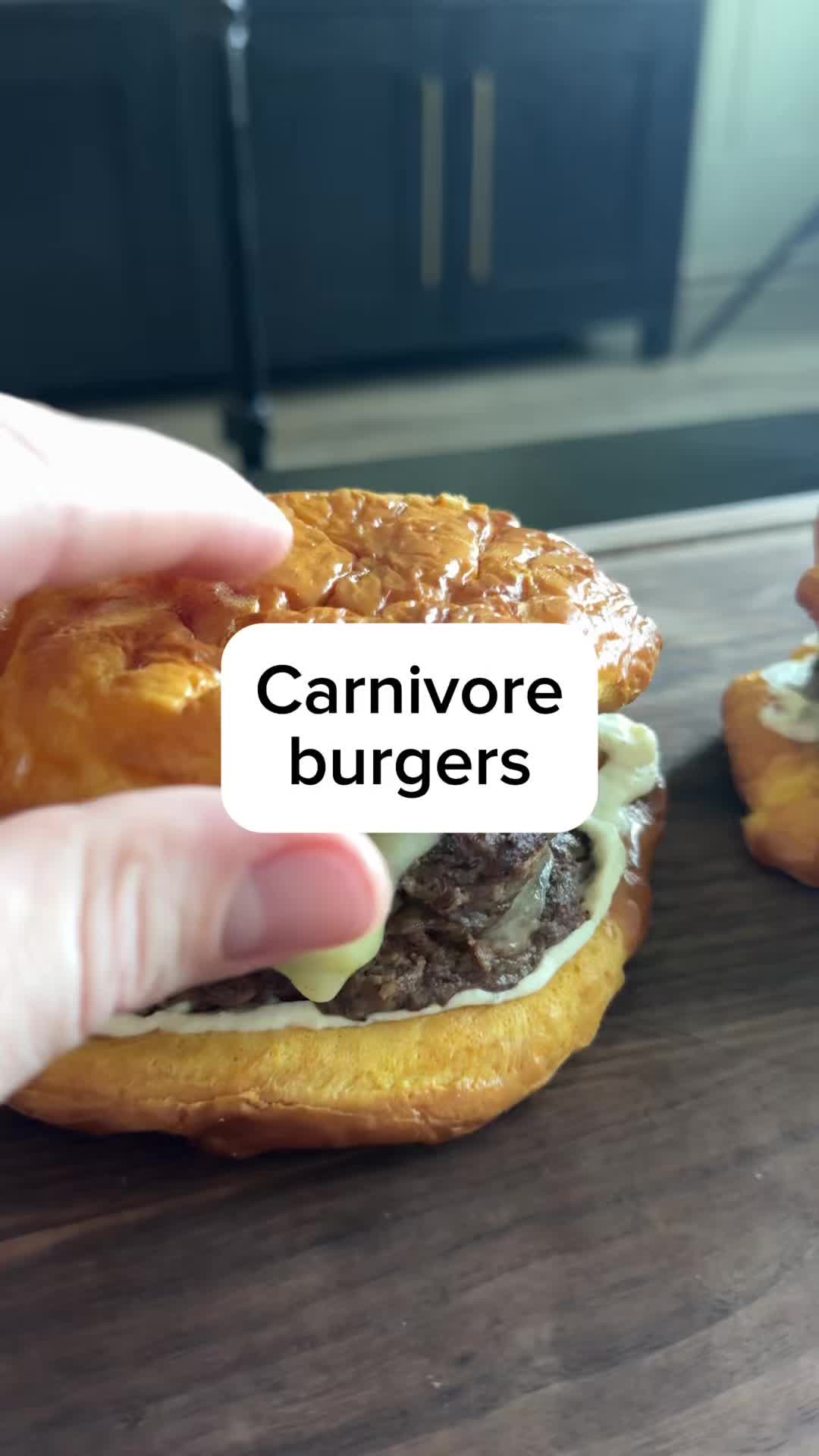 TikTok post by @carnivoreray for ButcherBox. Caption reads: This was hands down one of the best burgers I’ve....