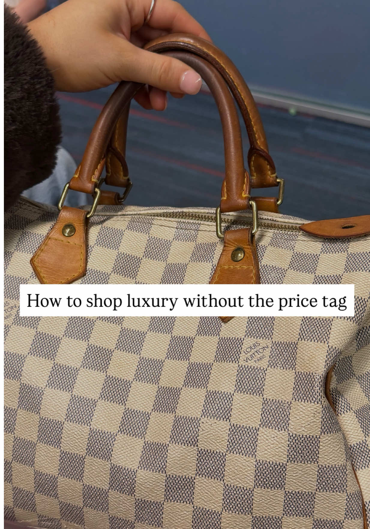 TikTok post by @nataliembode for Poshmark. Caption reads: [...] vintage Louis Vuitton Speedy is from....