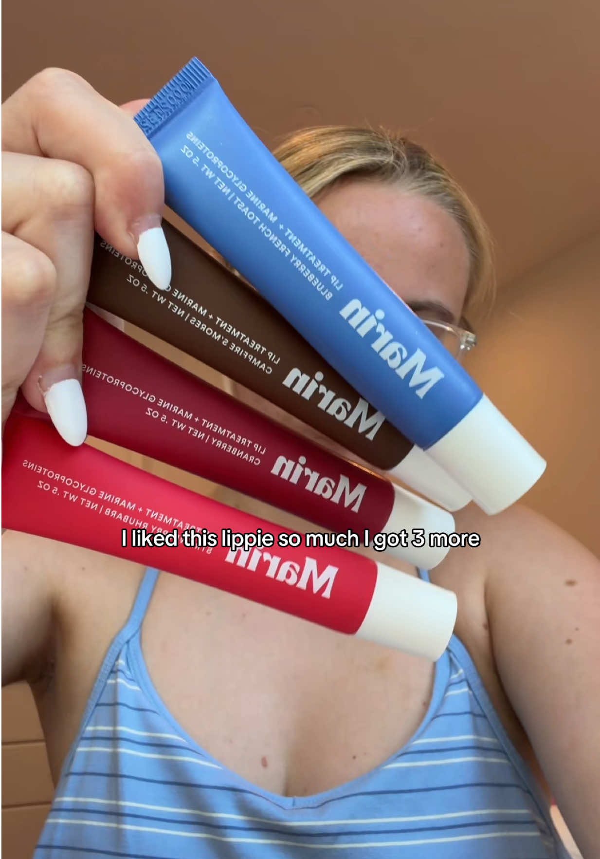 TikTok post by @pipercrawford6 for Marin Skincare. Caption reads: [...] so good 😭😭 *contains shellfish!*....