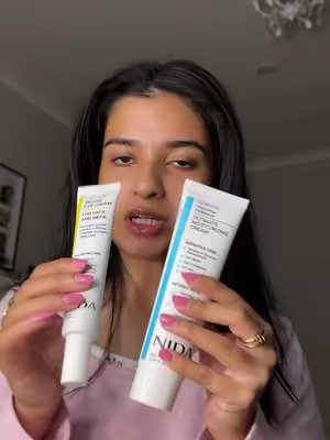 TikTok post by @glowbyystella for NIDA Official. Caption reads: @NIDA OFFICIAL Really made the best skincare [...].