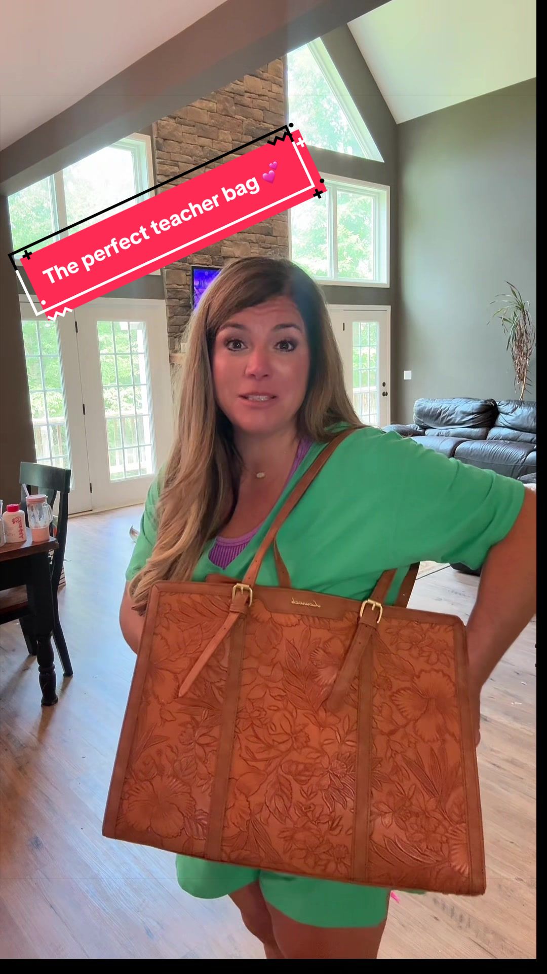 TikTok post by @brookewright1414 for Lovevook. Caption reads: [...] this beautiful bag from @Lovevook Bags....