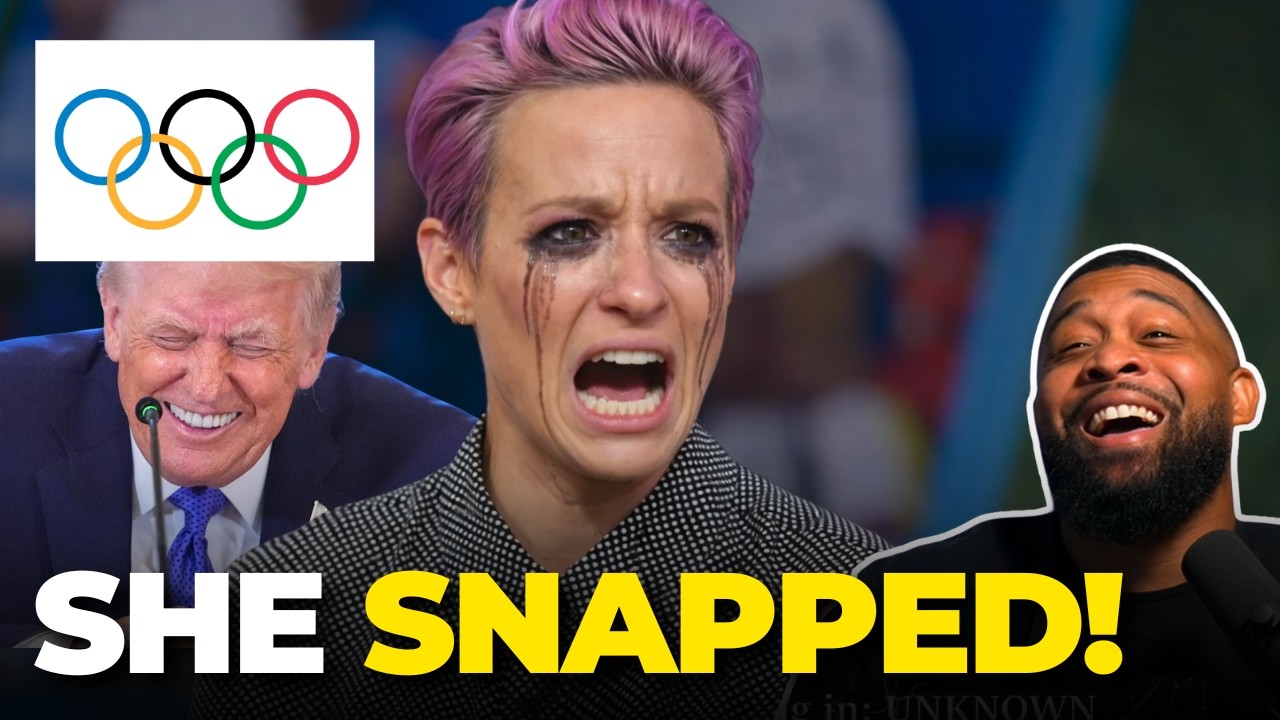 YouTube post by @TheOfficerTatum for Policygenius. Caption reads: Megan Rapinoe SNAPS After Olympics PROTECT Women’s....