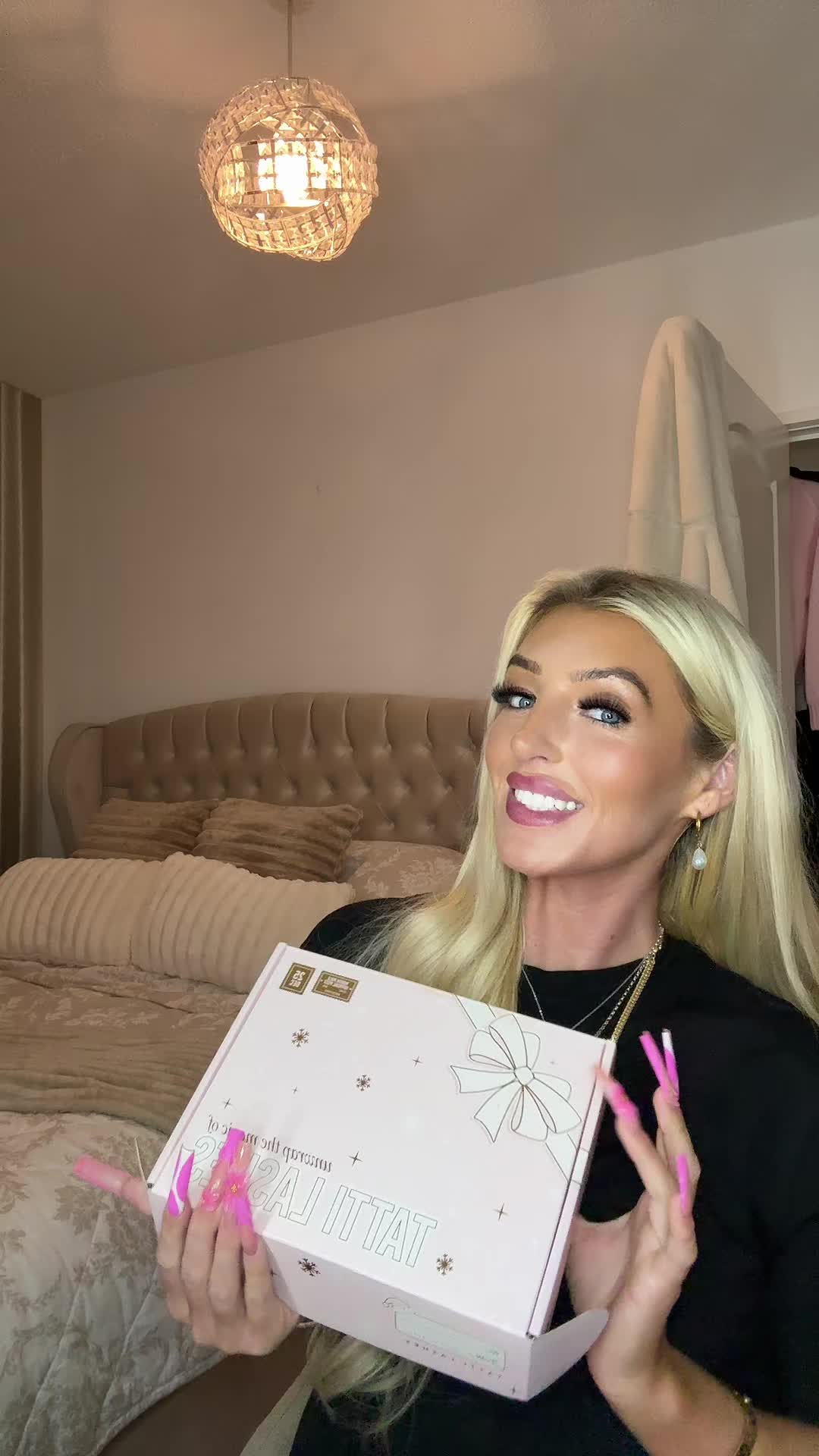 TikTok post by @jessyskellett for TATTI LASHES. Caption reads: 😍😍😍 @TattiLashes IRL @The Collective Agency....