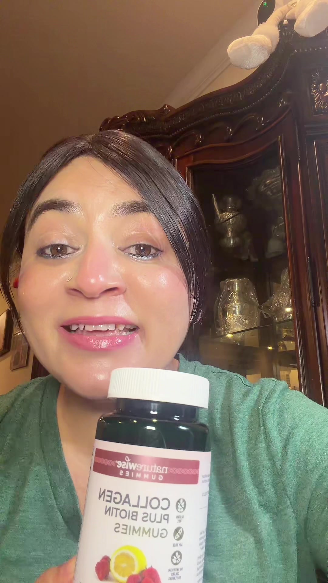 TikTok post by @sajanak123 for NatureWise. Caption reads: NatureWise Collagen Gummies are a clean, [...].