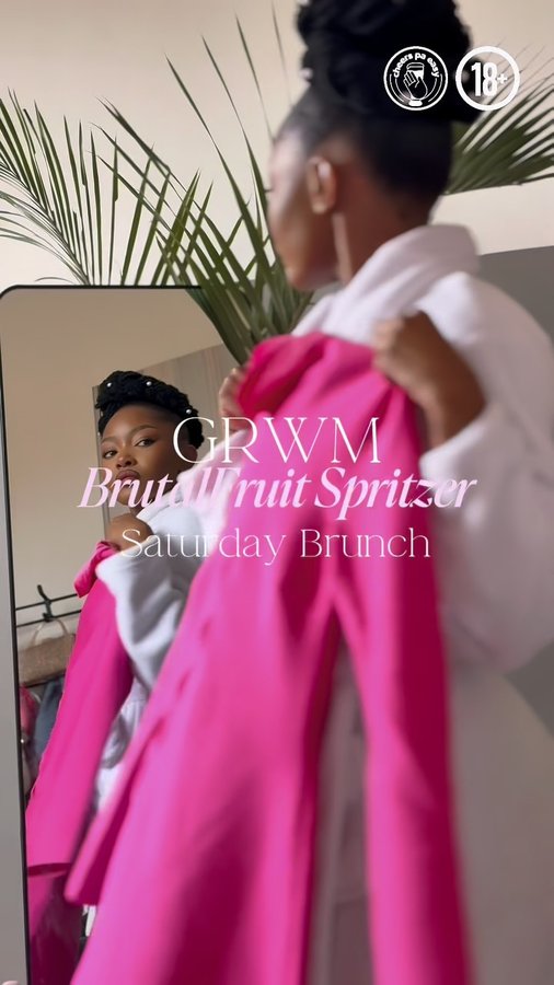 Instagram post by @mwaka_hal for Brutal Fruit. Caption reads: 🎀Hey Bestie .. let’s get ready for the....