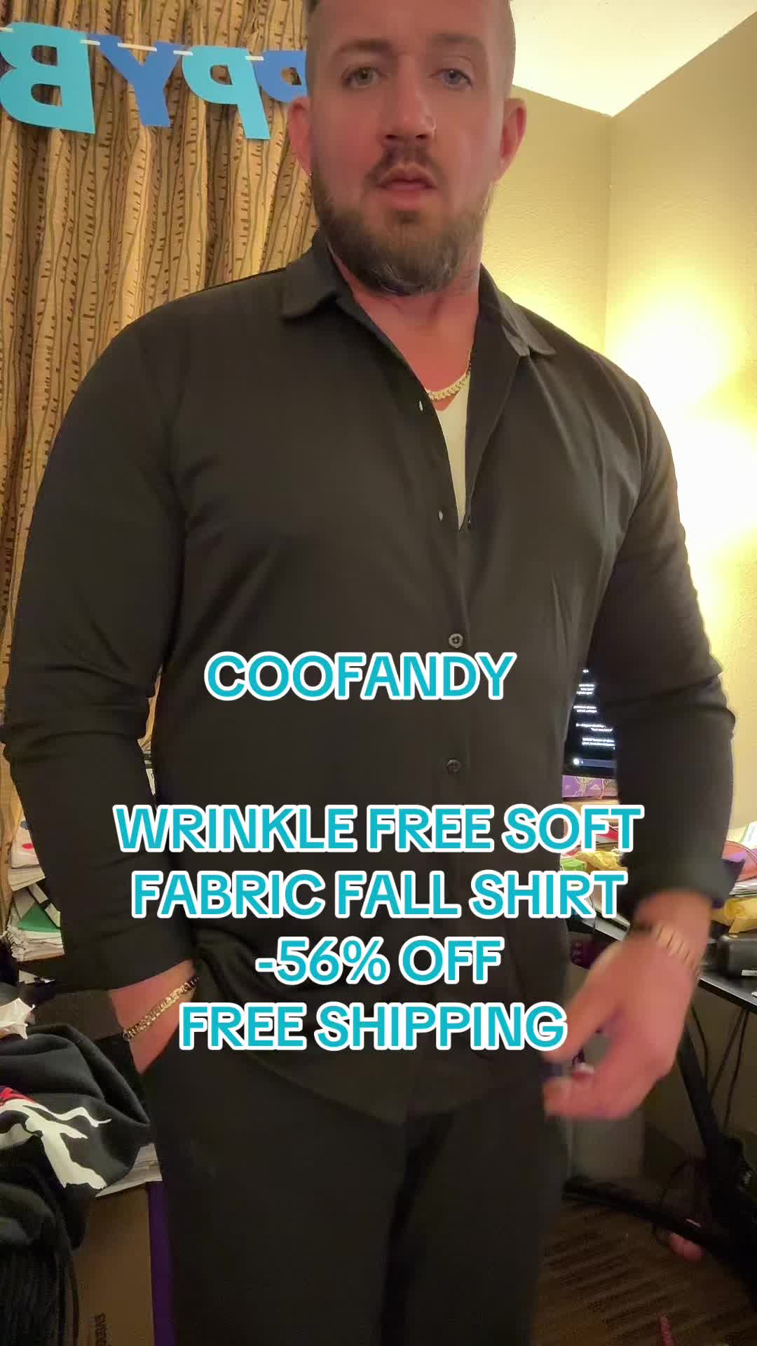 TikTok post by @jesusalone777 for COOFANDY. Caption reads: [...] #buttondown #casualshirt @COOFANDY.