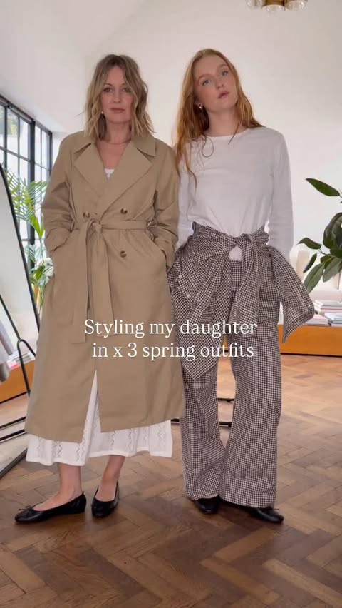 Instagram post by @emmarosethatcher for GAP. Caption reads: Ad Styling my daughter in x 3 @ukgap spring looks,....