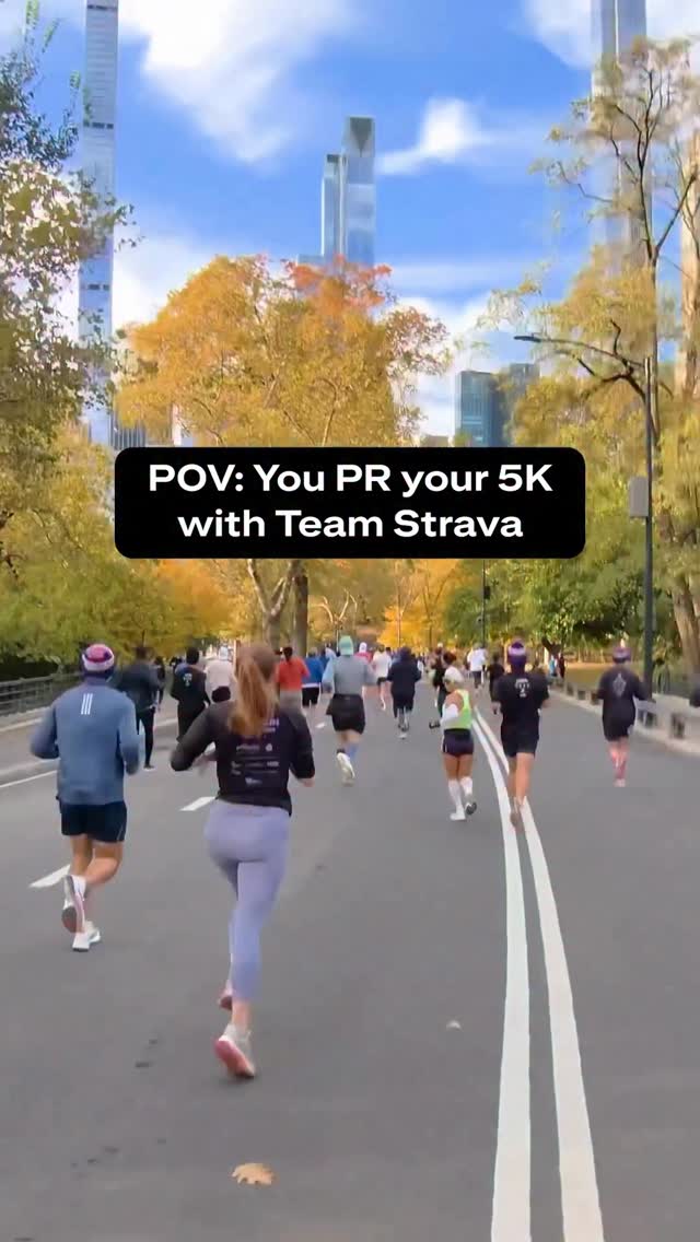 Instagram post by @mskaimichelle for Strava. Caption reads: One PR at a time 🔥 Kudos, Team Strava!.