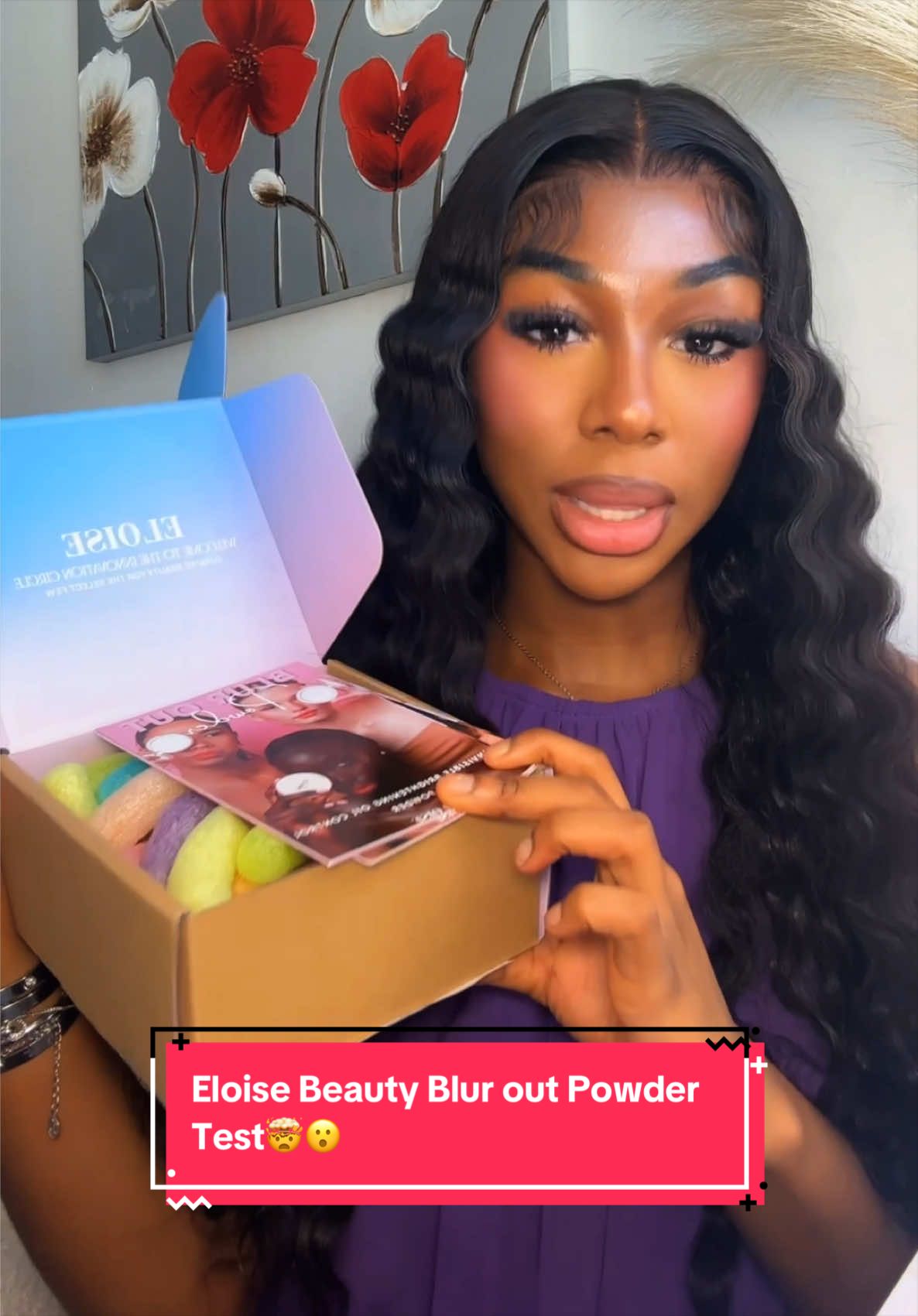 TikTok post by @lizajosephh for ELOISE BEAUTY. Caption reads: @Eloise Beauty Ltd | Blur out Powder and Balm....