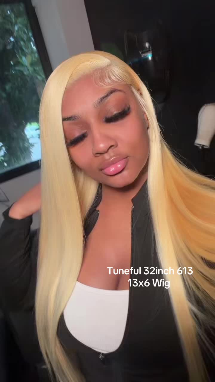 TikTok post by @madisonchristina__ for Tunefulhair. Caption reads: Tuneful 613 Wig, I loveeeee this wig it’s so thick....