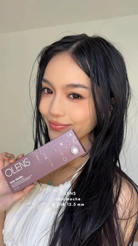 Instagram post by @jessyluxe for OLENS official (EN). Caption reads: my makeup is not complete without an olens contact....